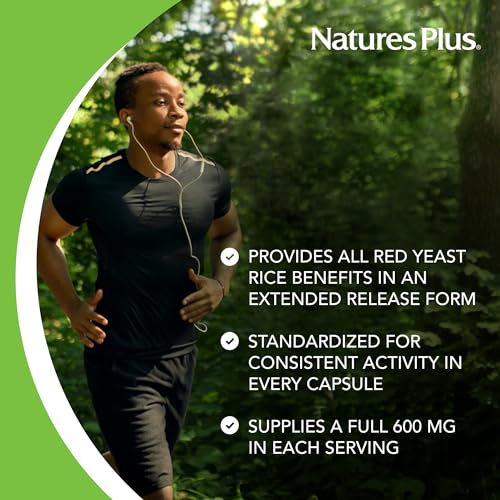 NaturesPlus Herbal Actives Red Yeast Rice, Extended Release - 60 Tablets - Non-GMO, Vegetarian, Gluten Free - 60 Servings