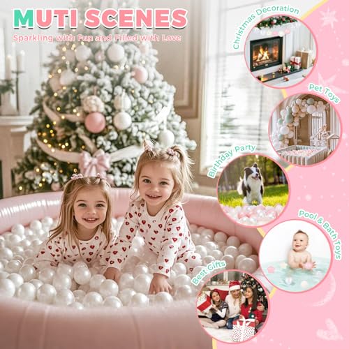 TRENDPLAY Ball Pit Balls Star and Heart Shapes for Toddlers - 50 100 200 500 Count Plastic Balls for Ball Pit Fun and Play
