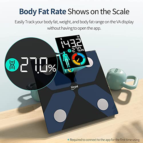 Slimpal Body Fat Measuring Tape and Smart Scale for Body Weight and Fat with APP Digital Bathroom Scale for Weight Loss, B...