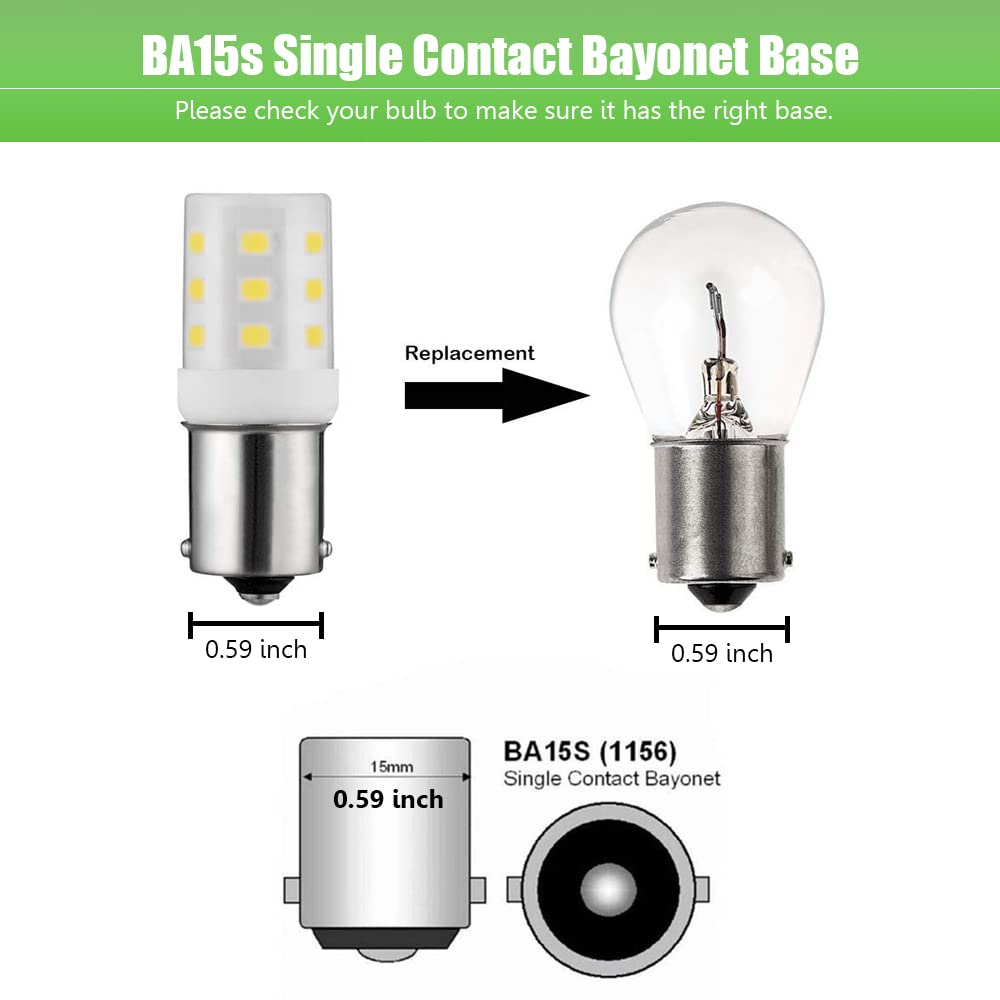 Makergroup 1156 1141 Led Light Bulbs 2W  Weatherproof Ba15S S8 Sc Bayonet Single Contact Base 6000K White Color For Landscape Path Deck Lights And Rv Lighting 6Pcs