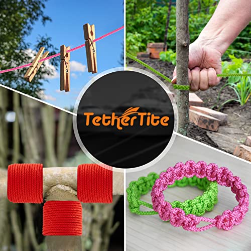 Tether Tite Utility Cord Diamond Braided 1/8" x45' Polypropylene Rope (30lbs) Heavy Duty General Purpose Rope for Marine,C...
