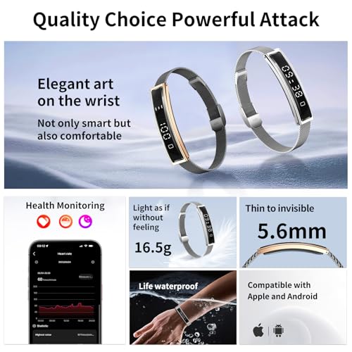 LICNPHLL Smart Bracelet,Activity&Fitness Trackers,Touch Screen/Sleep Tracker/Heart Rate/Blood Oxygen,5ATM Waterproof,Multi...