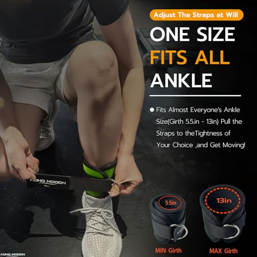 AOHO MOOON Comfortable Adjustable Ankle Straps for Cable Machines Women, Gym Workout Leg Strap, Glute Cuff, Ankle Cuffs fo...