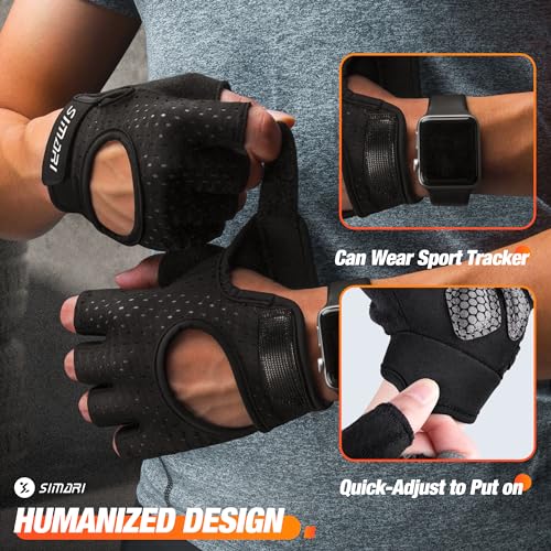 SIMARI Breathable Workout Gloves for Men and Women, Padded Weight Lifting Gloves with Great Grip, Full Palm Protection for...