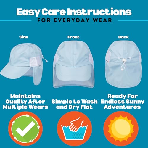 SwimZip Sun Hat with Neck Flap | UPF 50+ Protection for Baby, Toddler, and Kids