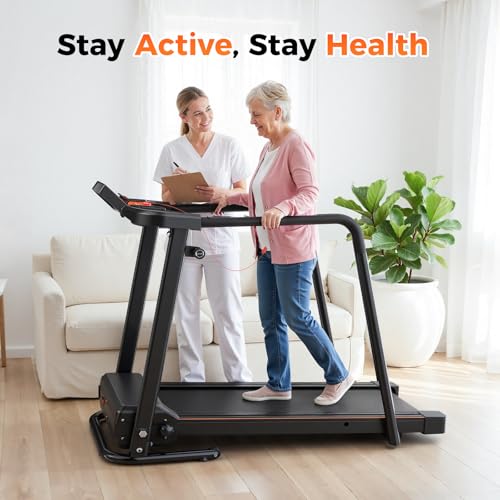 Lastforever Walking Treadmills with Extended Handrails, 2.5HP Quiet Motor, Heart Rate Monitor, 310 lbs Capacity, Treadmill...
