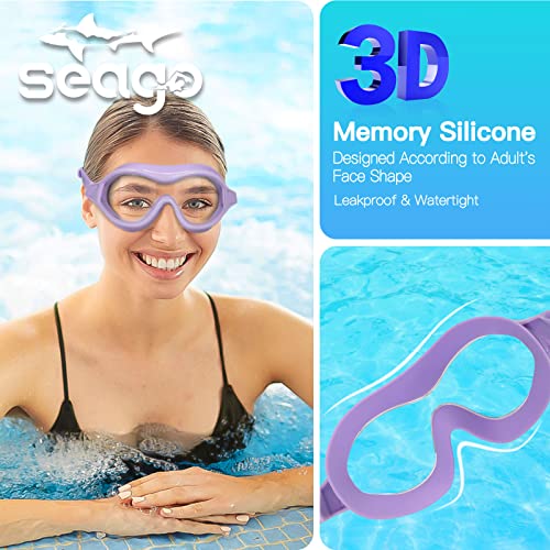 Swim Goggles No Leaking Anti-Fog Pool Goggles Swimming Goggles for Adult Men Women Youth, UV Protection 180° Clear Vision