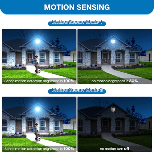 Solar Lights Outdoor,IP66 Waterproof Solar Street Lights Outdoor,6500K LED Dusk to Dawn Security Flood light with Motion S...