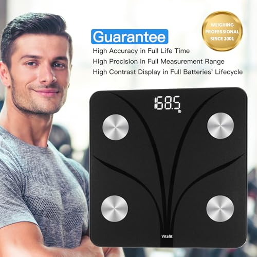 Vitafit Smart Bathroom Scale for Body Weight, Weight Scale Professional Factory Since 2001, App Sync 13 Body Composition A...