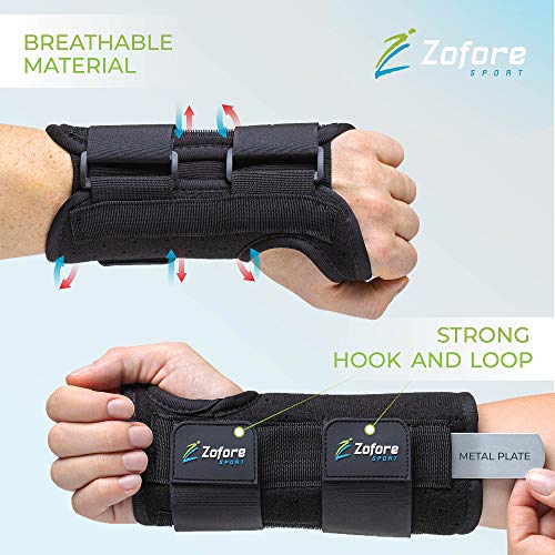 Carpal Tunnel Wrist Brace Night Support and Metal Splint Stabilizer [Single] - Helps Relieve Tendinitis Arthritis Carpal T...