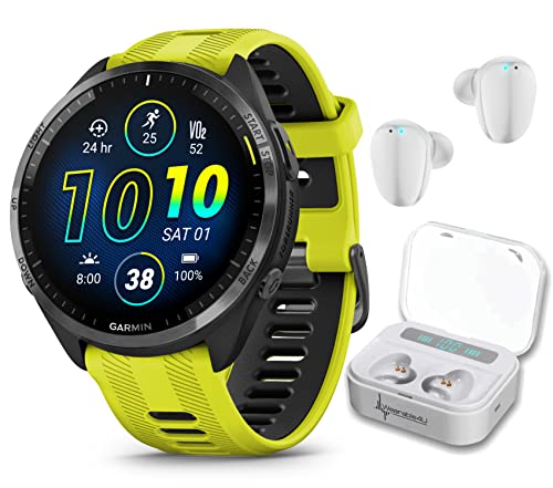 Wearable4U - Garmin Forerunner 965 - Lightweight Titanium 47 Mm: Amoled Display | Up To 23 Days Battery Lif | Triathlon & Runnin