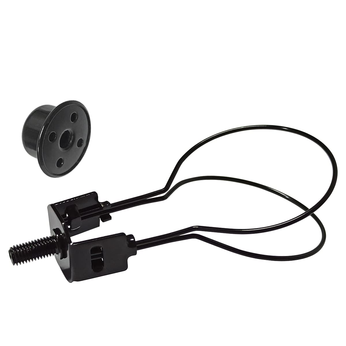 Clip on Lampshade Adapter, Shade Light Bulb Clip Adapter Includes Finial and Lampshade Levellers, Lamp Shade Holder for Clip On Light Bulbs Attaching Finial DIY Lighting Accessories (1 Pcs, Black)