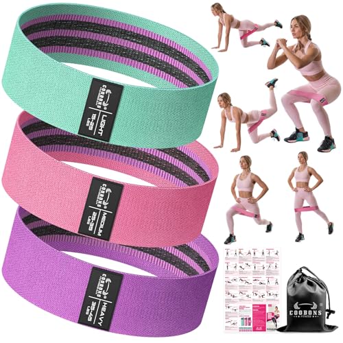 Fabric Resistance Bands for Working Out - Exercise Bands for Women and Men, Booty Bands for Legs and Glute, Yoga, Pilates,...