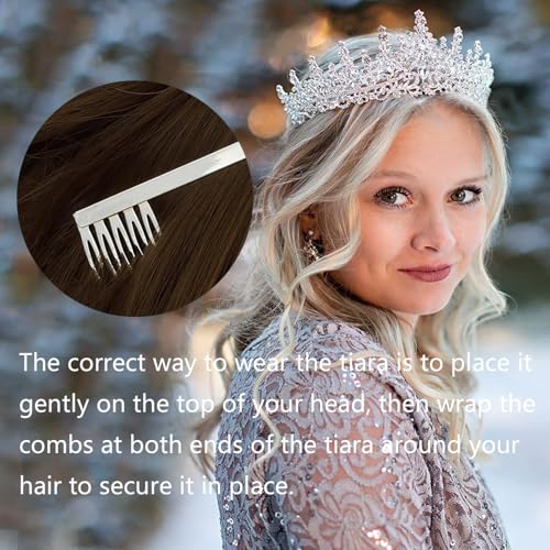 COCIDE Tiara and Crown for Women Crystal Queen Crown Rhinestone Tiara for Girl Bride Wedding Hair Accessories for Bridal B...