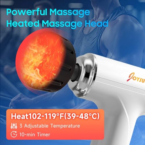 Massage Gun with Heat – Powerful Deep Tissue Massager, Handheld Mini Massage Gun for Full-Body Muscle Relief, Adjustable S...