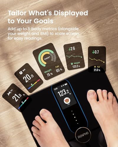 RENPHO Smart Scale for Body Weight Fat, Digital Bathroom Scale with Color Display, Wi-Fi & Bluetooth Fitness Equipment for...