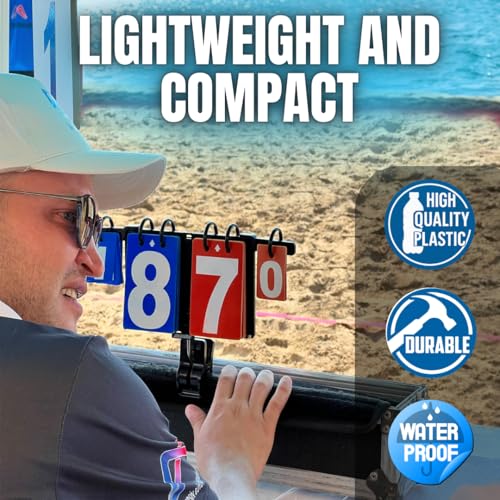 Boardee Portable Scoreboard – Wearable Attachable Tabletop Score Keeper for Volleyball, Beach Volleyball, Cornhole, Tenni...