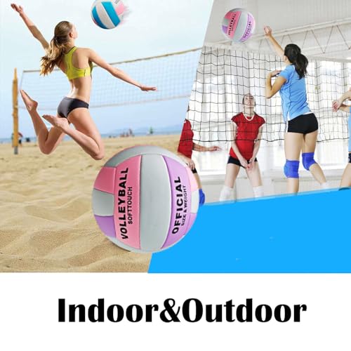 ABAJI Volleyball Official Size Soft Surface Training Practice Indoor Outdoor Gift for Kids Come with Pump Needle