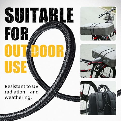 Marine Grade Bungee Cords Heavy Duty Outdoor - Bungee Cord Roll - 100% Stretch Elastic Cord and Absorbent Bungee Shock Cor...