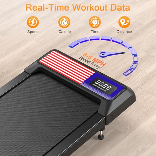 HOELLL Treadmills for Home Small with 0%-8% Incline and APP Sync, Compact Under Desk Walking Treadmill Pad with Handle Bar...
