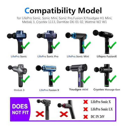 16.8V AC/DC Massage Gun Charger Adapter Compatible with LifePro Sonic, Sonic Mini,Fusion X, Sonic Pro, Youdgee H1 Mini, Me...