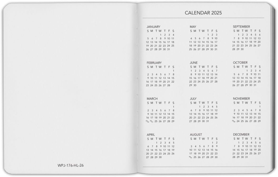 Harbor Weekly Journal Notebook Planner 2025-2026 - Lined, Durable Faux Leather, Softcover, 176 Quality Pages, For Men and Women, For Writing, Work & Travel, Leida Navy - 9x7"