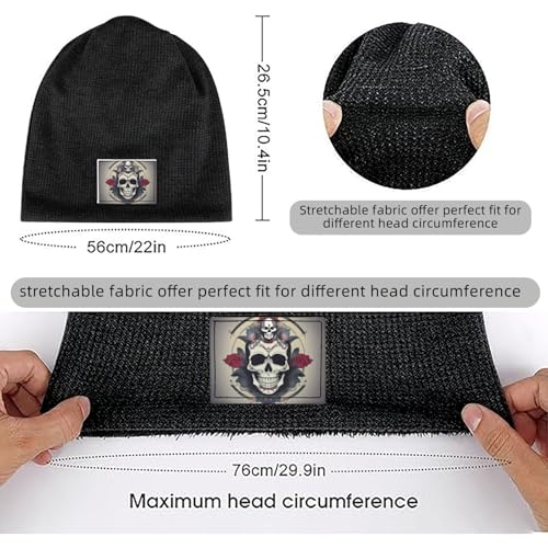 YANYU Skull Yoga Print Lightweight Waffle Pullover Hat Men Women Winter Headwear Outdoor Camping Travel