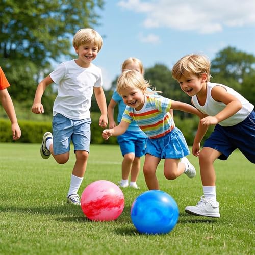 3 otters 6PCS Playground Balls, 8.5 Inche Inflatable Bouncy Balls with Pump, Kickball DodgeBalls, for Kids Indoor Outdoor ...