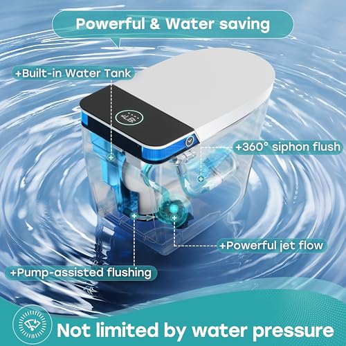 HOROW T38 Artistic Smart Toilet, Bidet Toilet with Powerful Flush, Auto Open/Close Lid, Instant Warm Water, Elongated Heat...