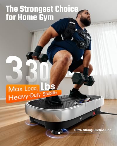 Vibration Plate Exercise Machine for Weight Loss and Lymphatic Drainage - 330lbs Capacity Vibrating Platform for Home Gym ...
