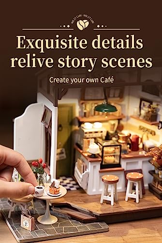 Rowood Coffee Miniature House Kit, DIY Miniature Dollhouse Kits Gifts for Adults to Build, Mayberry Street Miniatures, Woo...