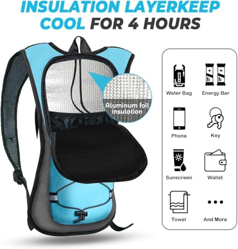 Hydration Backpack Hydration Pack Water Backpack with 2L(70-Ounce) Hydration Bladder for Men Women Kids for Running Hiking...