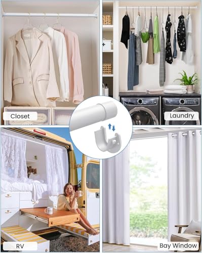 Supforce Closet Rods for Hanging Clothes, 17 to 69 Inches Stepless Adjustable Metal Closet Rod, 1.3 Inches Heavy Duty Clot...