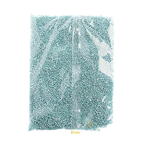 Miyuki Square/Cube Beads 1.8mm Seafoam Opaque AB 250 Gram Bulk Bag Japanese Glass Beads
