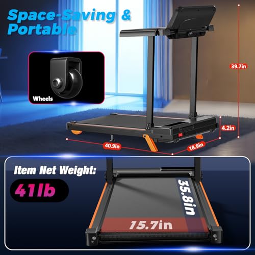 Walking Pad Treadmill with Handle Bar & Incline, Advzon Portable Under Desk Treadmill for Home, 2 in 1 Walking Running Mac...