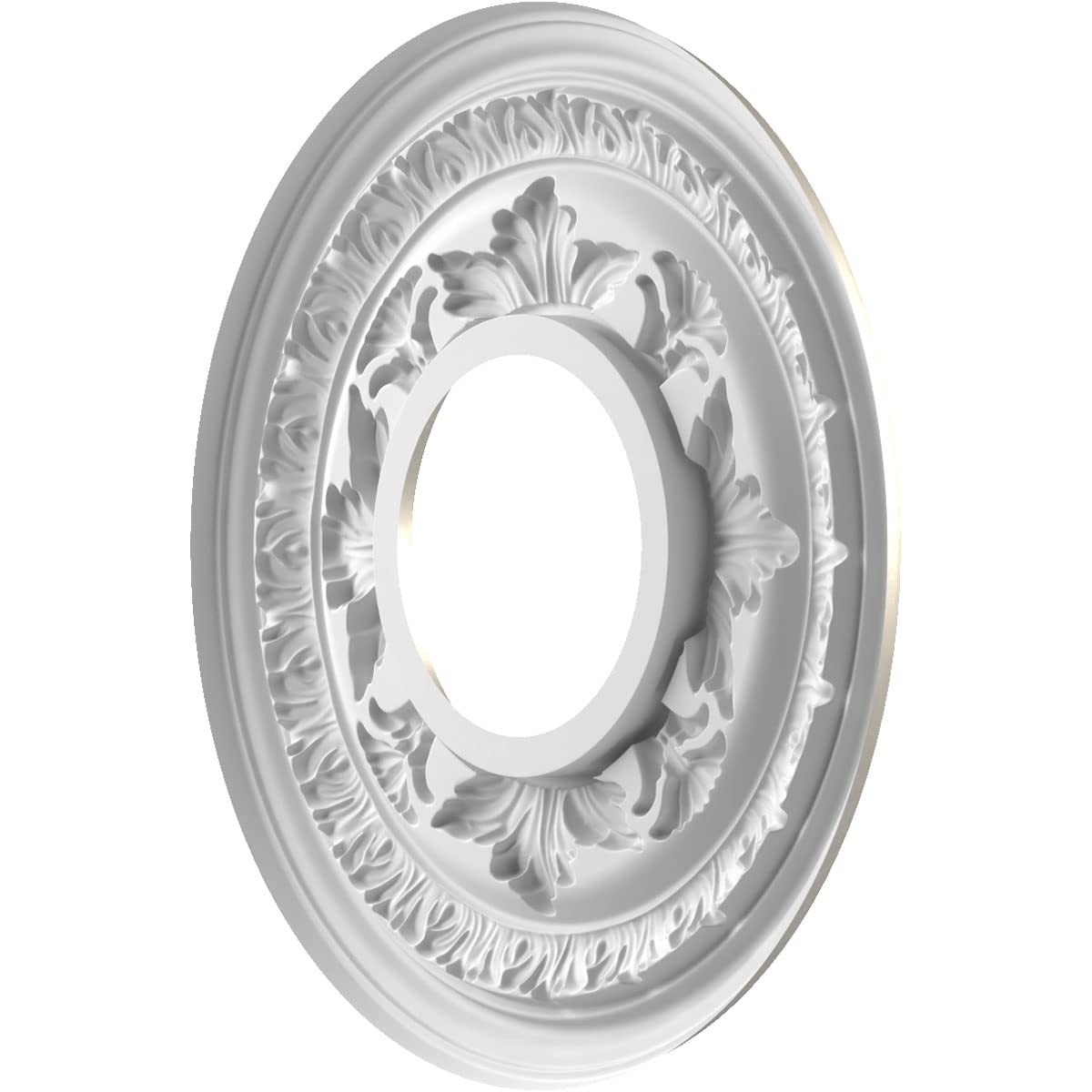 Ekena Millwork Cmp10Babal Baltimore Thermoformed Pvc Ceiling Medallion (Fits Canopies Up To 4 1/4), 10Od X 3 1/2Id X 3/4P, Brigh