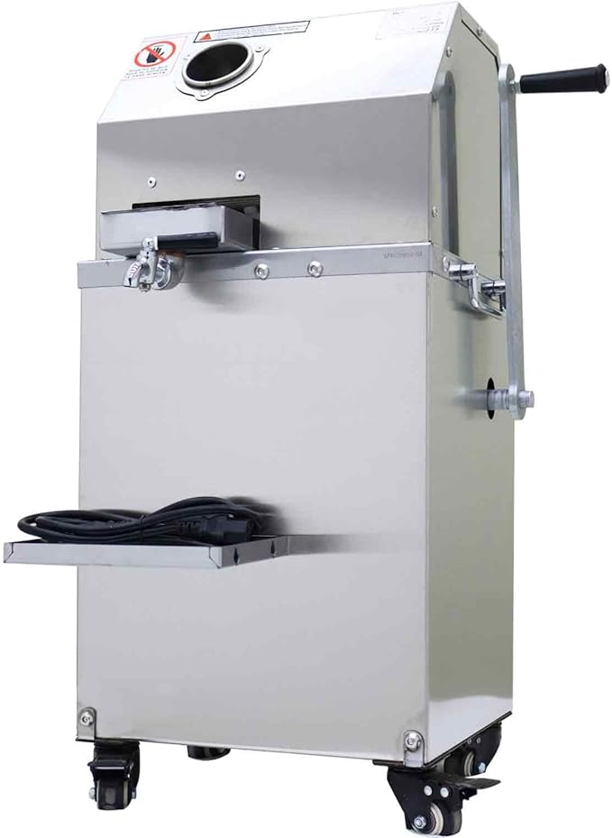 110V Manual/electric 2-mode Sugarcane Juice with 3 Rollers, High Juice Yield, 300KG/H Sugarcane Crushing Capacity, 800W Suger Cane Squeezing Juicer, Stainless Steel