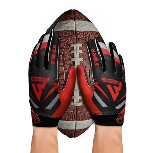 Beast AT Least Youth Football Gloves, Sticky Wide Receiver Gloves for Kids & Adults, Flag Football Gloves with Enhanced Si...
