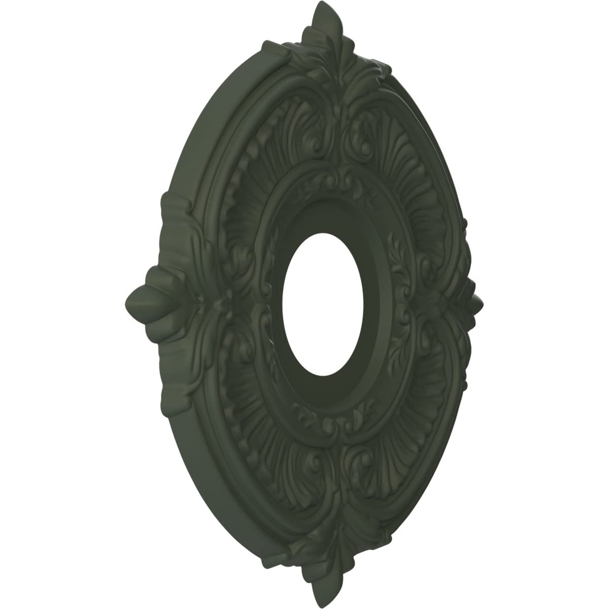 Ekena Millwork 13Od X 3 1/2Id X 3/4P Attica Thermoformed Pvc Ceiling Medallion (Fits Canopies Up To 5), Ultracover Satin Hunt Cl