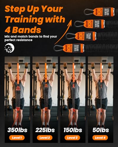 Pull Up Assistance Bands, Adjustable Heavy Duty Resistance Band for Pull Up Bar, Pull Up Assist Bands with Feet Rest for S...