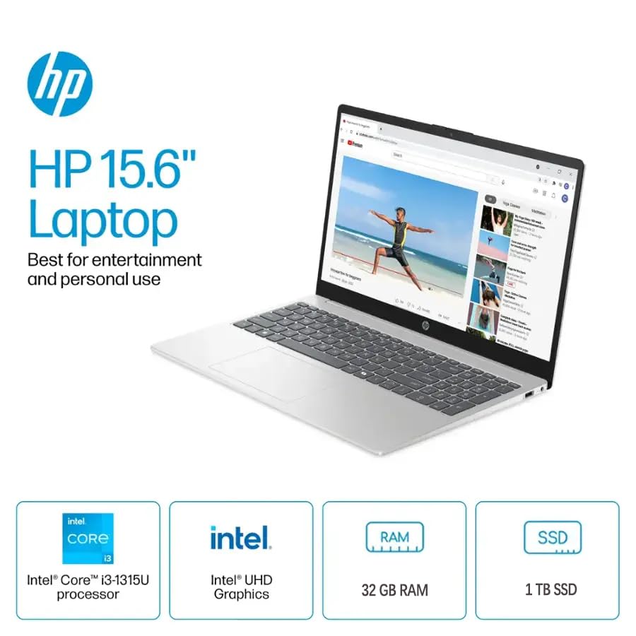 Hp 15.6 Touchscreen Business Laptop Copilot Ai, Microsoft Office Lifetime License & Windows 11 Pro, Intel 13Th Gen Core I3-1315U