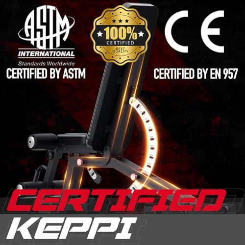 Keppi 1200LB Weight Bench, Heavy Duty Bench1000 PRO Adjustable Workout Bench Press Set for Home Gym Strength Training, Rem...
