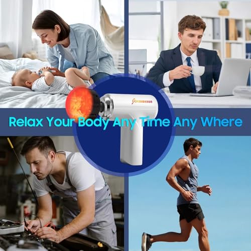 Massage Gun with Heat – Powerful Deep Tissue Massager, Handheld Mini Massage Gun for Full-Body Muscle Relief, Adjustable S...