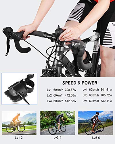 Bike Trainer, Magnetic Bicycle Stationary Stand for Indoor Exercise Riding, 26-29" & 700C Wheels, Quick Release Skewer & F...