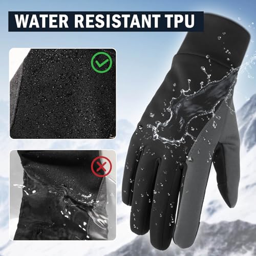 OZERO Winter Touchscreen Gloves for Men: Warm Running Gloves Windproof Water Resistant - Lightweight Thermal Glove for Hik...