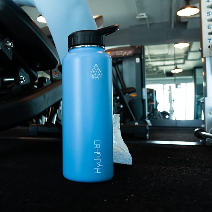 37 oz Insulated Water Bottles with Twist Cap, Stainless Steel Water Bottle, Leak Proof Metal Water Bottle, Resuable Thermos BPA Free Flask, Light Blue