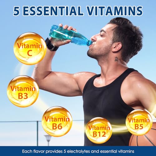 Electrolyte Drink Mix – 24 Stick Packs, Sugar-Free,Dehydration Relief,Hydration Support with 7 Electrolytes & 5 Vitamins –...