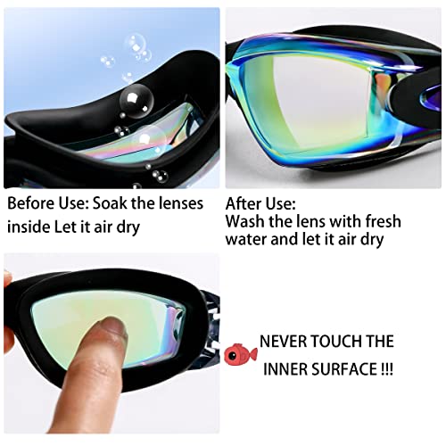 EWPJDK Swim Goggles - 2 Pack Swimming Goggles Anti Fog No Leaking For Adult Women Men