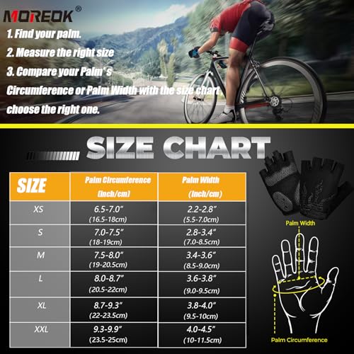 MOREOK Cycling Gloves Bike Gloves for Men/Women-[5MM Gel Pad] Half Finger Bicycle Biking Gloves for Cycling/Weight Liftin...