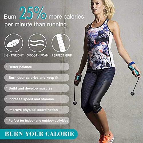 Redify Weighted Cordless Jump Rope for Fitness[Suitable for Different Ages and Levels] Ropeless Jump Rope for Boxing MMA W...